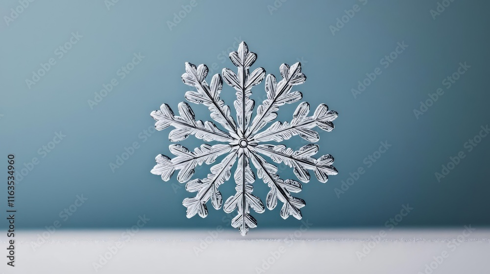 Poster Snowflake abstract background idea. A delicate snowflake captures the beauty of winter in stunning detail and design.