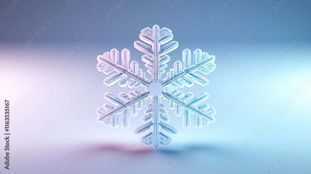 Aufkleber Snowflake abstract background idea. A beautifully designed snowflake with intricate patterns and a soft, glowing background.