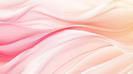 Fototapeta premium Abstract, flowing, soft, pastel, pink, peach, smooth, liquid, organic, curves, waves, texture, design, background, 
