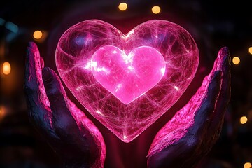 glowing heart shaped bokeh