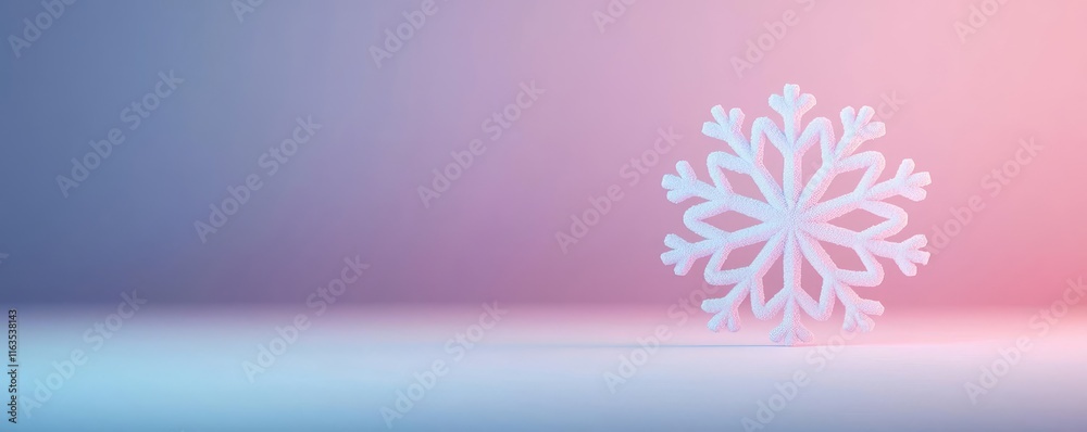 Aufkleber Snowflake abstract background idea. A beautifully designed snowflake on a soft gradient background, perfect for winter themes.