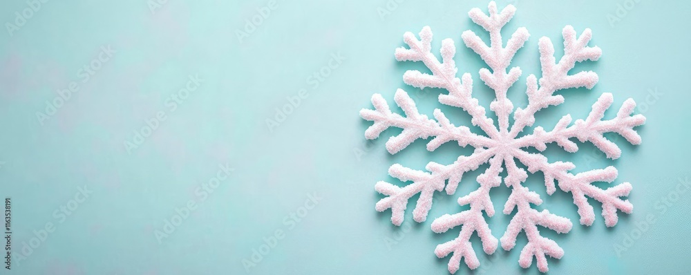 Aufkleber snowflake abstract background idea. a beautiful snowflake on a light blue background, symbolizing wi