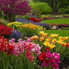 Fototapeta premium tulips in the park
