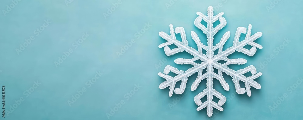 Poster Snowflake abstract background idea. A beautiful snowflake design on a soft blue background, perfect for winter themes.