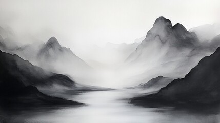 Fototapeta premium Misty mountain landscape.