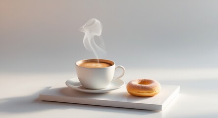 To Do List theme with a cup of coffee and a donut - flat lay