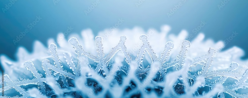 Poster snowflake abstract background idea. close-up of icy frost crystals on a cold winter morning, showcas