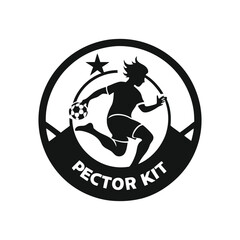 creative minimal playing kit, playing logo, football, cricket, basketball vector art design