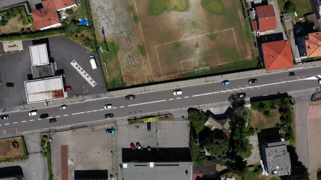 Aerial Overview of Via Pasquale Paoli. A Key Connection Hub in Como. Explore Via Pasquale Paoli in Como through stunning aerial footage. A strategic connection hub in the city of Como.
