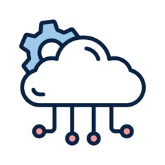 Cloud computing icon symbolizing online data and global communication