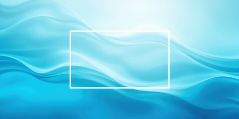 Serene Aqua Waves Background with a Blank Rectangle for Text or Logo