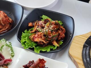 Spicy Stir fried Octopus. Korean food