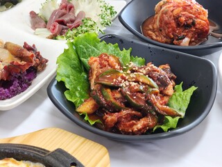 Spicy Stir fried Octopus. Korean food