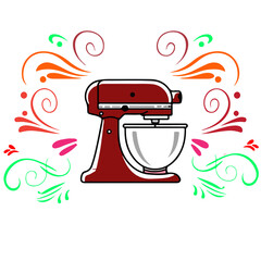 illustration of a red and white