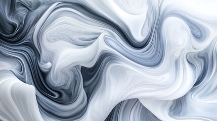 Obraz premium Abstract swirls of white and grey blending seamlessly into each other, creating a smooth gradient effect.