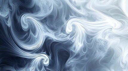 Obraz premium Abstract swirls of white and grey blending seamlessly into each other, creating a smooth gradient effect.