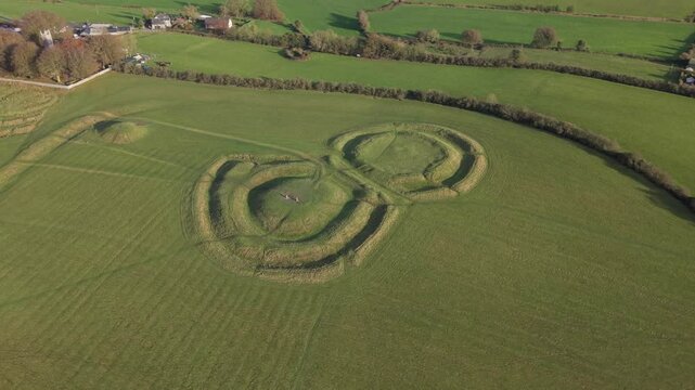 Aerial View of Lia Fail (Stone of Destiny) At The Hill of Tara Near Skryne in County Meath, Ireland.