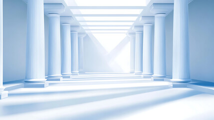 Obraz premium Beautiful airy widescreen minimalistic white and light blue architectural background 
