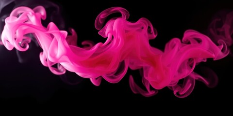 Abstract Pink Swirling Smoke Against a Dark Background, Ideal for Design Projects and Artistic Applications