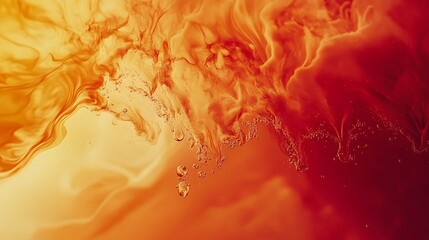 A burst of vibrant orange and red colors spreading outward in an abstract and soft, fluid motion.