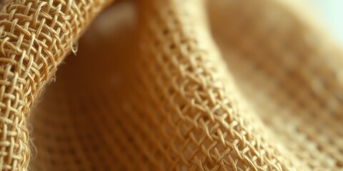 Close-up view of a textured woven fabric with a natural fiber appearance and subtle color variations