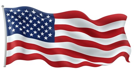 Obraz premium Waving American flag art featuring flowing motion and bold patriotic details