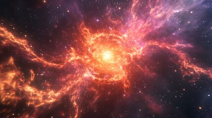 A futuristic explosion of holographic data and streams of light that ripple outwards in all directions, filling the digital space.