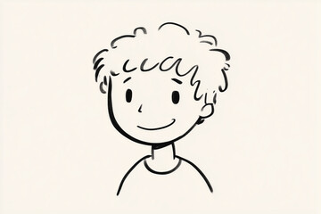 Fototapeta premium Doodle character in line art style