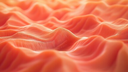 A pulsating pattern of waves in soft orange and red hues, moving smoothly in a flowing, organic rhythm.