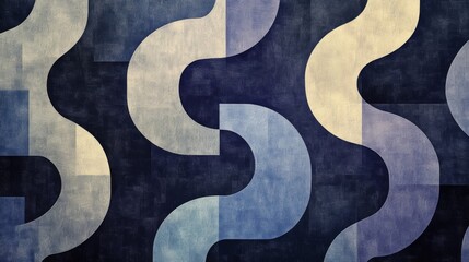 Abstract Geometric Pattern Design With Curving Shapes