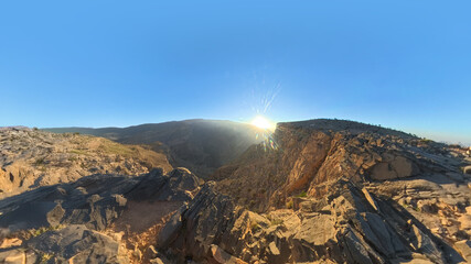 Jebel shams canyon plateau sunrise
