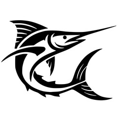 Marlin fish silhouette vector design