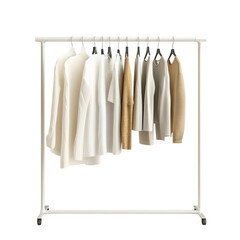 Blank clothing rack mock-up with transparent background, ideal for fashion design presentations, online store displays, and promotional materials