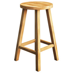 High Stool Isolated for Modern Interior Design Use Transparent PNG Background.