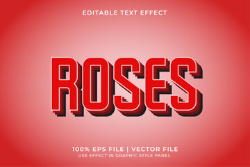 Red Roses Editable Vector Text Effect