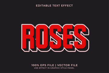 Fototapeta premium Red Roses Editable Vector Text Effect
