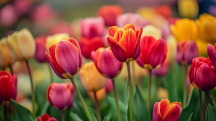 Fototapeta premium Tulip fields in The Netherlands 2020