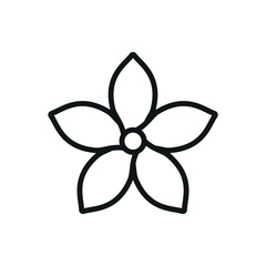 Jasmine flower icon showcases an elegant and fragrant-inspired design, perfect for beauty branding