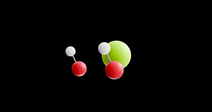 Magnesium hydroxide molecule, rotating 3D model of e528, looped video on a black background