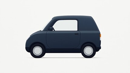 Fototapeta premium Minimalist Illustration of a Compact Modern Car in Profile View on a Neutral Background
