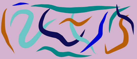 Colorful abstract brush stroke painting seamless pattern illustration. Modern paint line background in fun summer color. Messy graffiti sketch wallpaper print, freehand rough hand drawn texture.