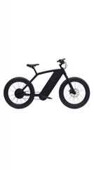 Fototapeta premium Sleek Black Electric Bicycle with Minimalist Design for Urban Commuting and Eco-Friendly Transportation