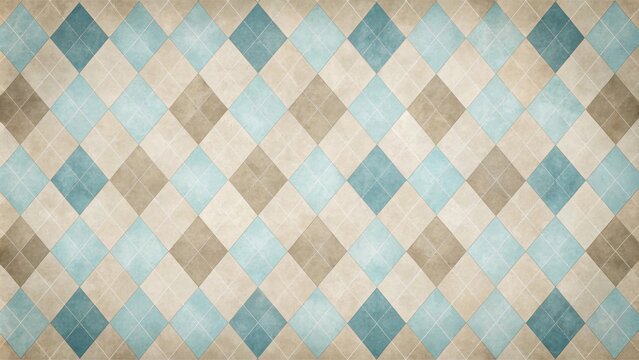 Elegant Arlequin Pattern in Soft Blues and Taupes A Seamless Texture for Design Projects