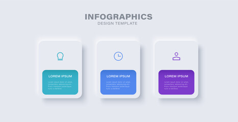Infographics chart design template. Business success Infochart with icons. Graphics with 3 options. Visual representation of data