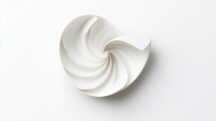 Abstract white paper spiral, top view.