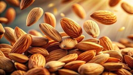 Dynamic Fresh Almonds in Motion - Captivating Product Photography for Marketing and Culinary Use