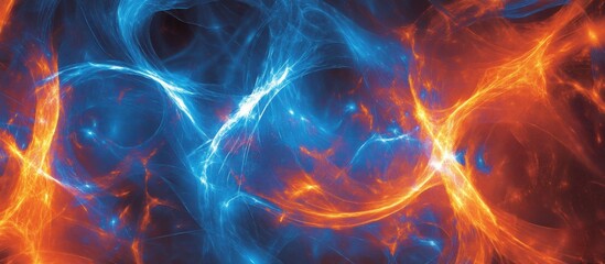 Abstract energy interplay of opposing forces.