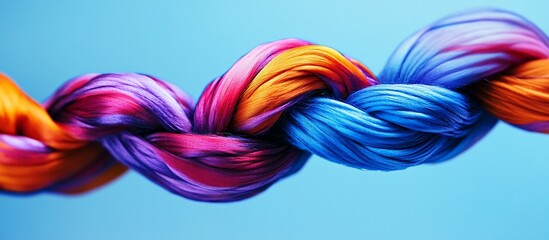 Abstract colorful braided fabric threads.