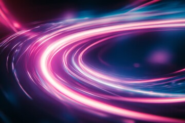 Dynamic and vibrant abstract light trails in pink and blue, evoking a sense of movement and energy. Perfect for design projects.