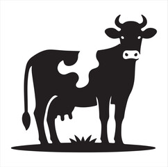 Flat vector cow icons, perfect for agriculture and farm-themed designs
